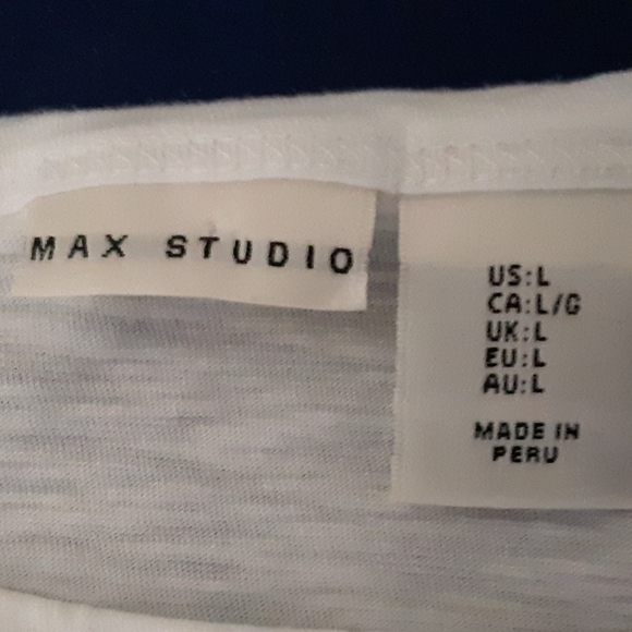 Max Studio Size L Large Large White T-Shirt - Picture 8 of 8